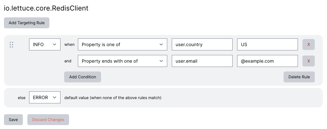 targeted log rules